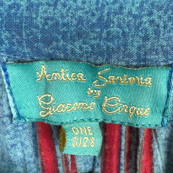 Antica Sartoria Women's Bohemian Beaded Peasant Blouse Multi-Color One Size - Picture 7 of 10